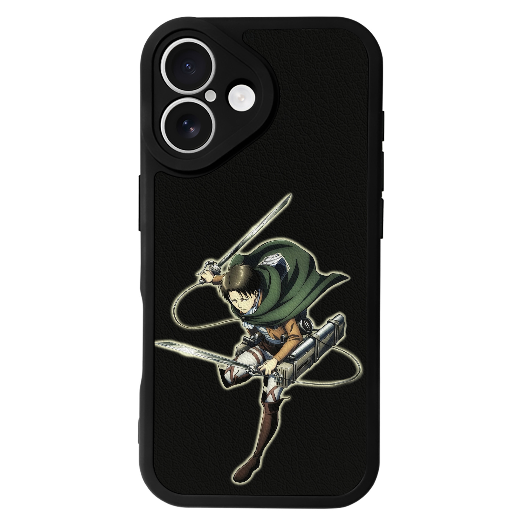 （画像用） 進撃の巨人 リヴァイ·アッカーマン Attack on Titan Levi Ackerman 【iPhone 16シリーズ対応】シリコンスマホケース（レザー調） 材質：シリコン